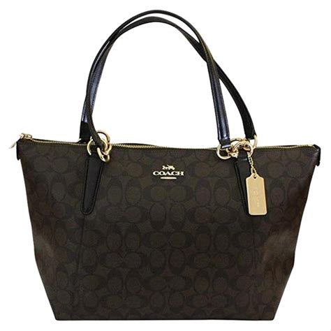 Coach Bag Ava Shopper Women's Handbag Brown Canvas Leather Tote - Tradesy