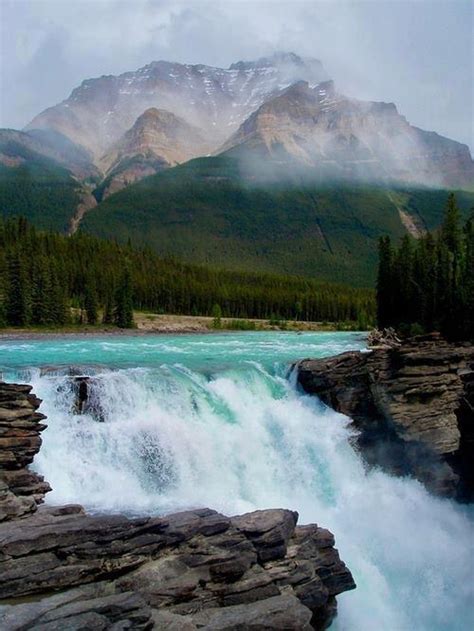 Athabasca Falls Parque Nacional De Jasper Alberta Canadá ~ Você
