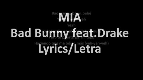 Bad Bunny Ft Drake Mia Lyrics Letra Hd Youtube