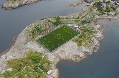 Amazing Soccer Pitch In Lofoten Islands Norway Europe
