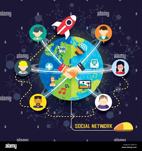 Flat Design For Social Network Concept Graphic Stock Vector Image And Art