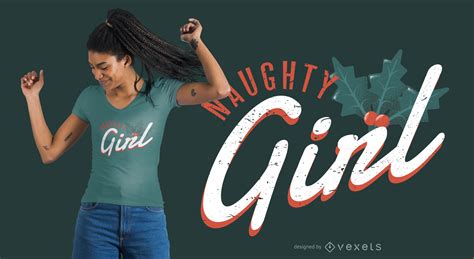 Christmas Naughty Girl T Shirt Design Vector Download