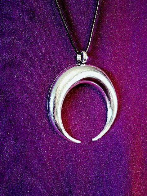 Huge Crescent Moon Necklace Goth Gothic Moon Goddess Big Etsy