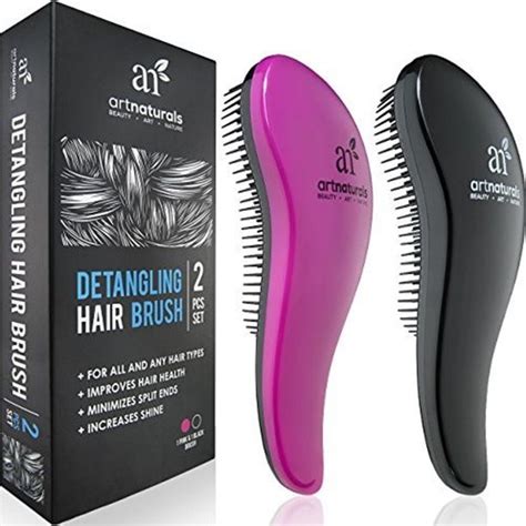 Detangling Brush Set Of 2 Black And Pink Hair Brush Set Hair Detangler Detangling Hair Brush