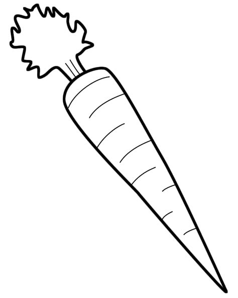 Carrot Black And White Outline Coloring Page Free