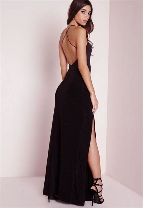 black seduction side split maxi dress high neck maxi dress backless dress formal formal
