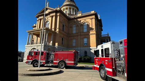 Placer County Firefighters Investigate Smoke At Auburn Courthouse