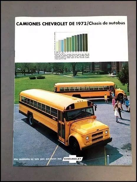 1972 Chevrolet School Bus Autobus Spanish Vintage Car Sales Brochure