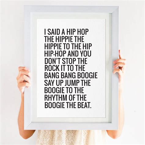 Rappers Delight Hip Hop Song Lyrics Print Song Lyric Print Lyric