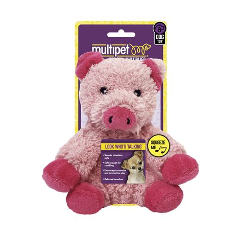 Multipet Look Whos Talking Plush Pig Dog Toy