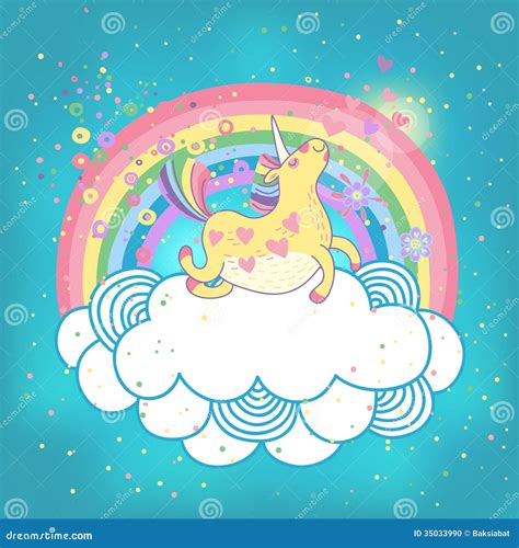 Unicorn Rainbow In The Clouds Stock Photo Image 35033990