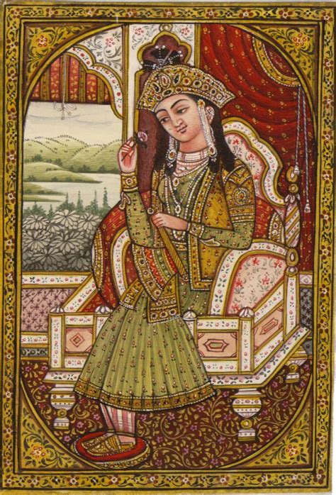 Emperor Shah Jahan Empress Mumtaz Mahal Rare Mogul Art Mughal Miniature