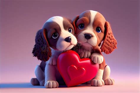 Valentines Day Love Cartoon Pets Puppy Puppies Dog Dogs Heart Hearts