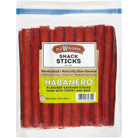 Old Wisconsin Habanero Sausage Snack Sticks 28 Oz Pack