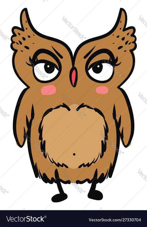 Angry Owl On White Background Royalty Free Vector Image