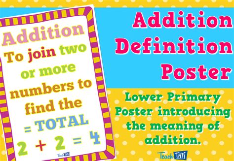 Addition Definition Poster Classroom Games Classroom Displays Primary