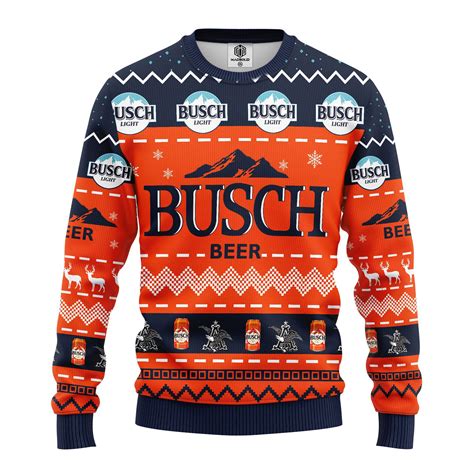Busch Beer Ugly Christmas Sweater Teeuni