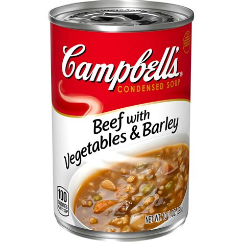 Campbells Condensed Beef With Vegetables And Barley Soup 105 Oz Can