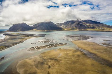 Aerial View South Eastern Iceland Overwhelming View Of Icelandic River