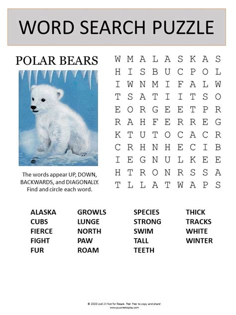 Polar Bear Polar Bear Printables Printable Word Searches Hot Sex Picture