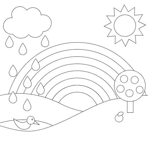 For this purpose you only need to download or print specially prepared coloring pages with the image of rainbow. A Rainbow Of Beautiful Scenery Coloring Kids - Rainbow cartoon coloring pages | Rainbow drawing ...