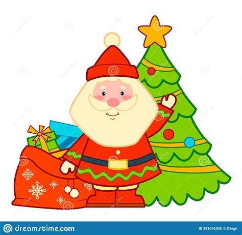 Dibujos Animados De Navidad Ilustración De Vector De Santa Claus Bag