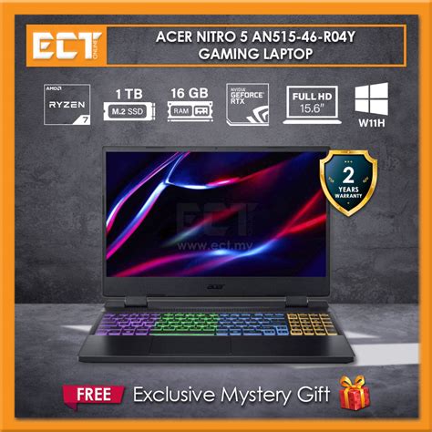 Acer Nitro An R Y Gaming Laptop Ryzen H Ghz Tb Ssd Gb Rtx Ti Gb