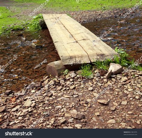 Small Wooden Bridge On Mountain River Stock Photo 61861879 Shutterstock