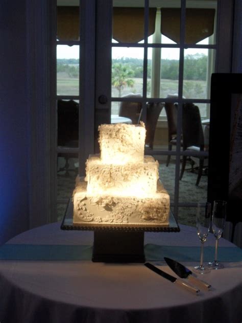 Wedding Cake And Centerpiece Pin Spotting Wilmington Event Lighting