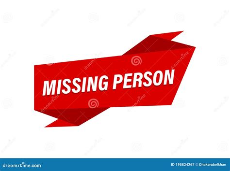 Missing Person Written Red Flat Banner Missing Person Stock Vector