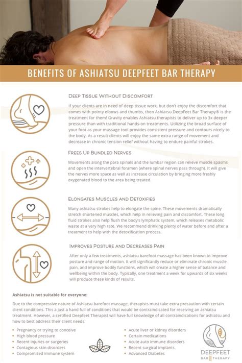 Ashiatsu Benefits Flyer By Deepfeet Bar Therapy Barefoot
