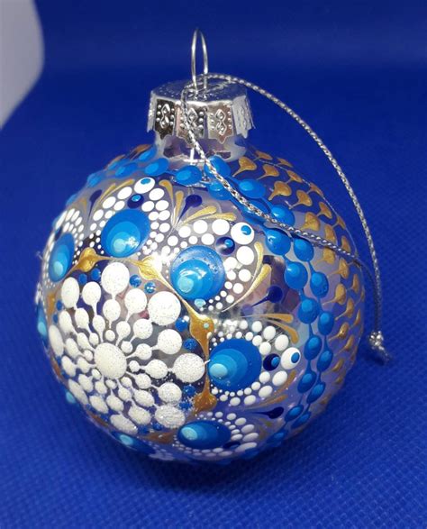 Box Of 4 Medium 6cm Hand Painted Glass Baubles Christmas Etsy
