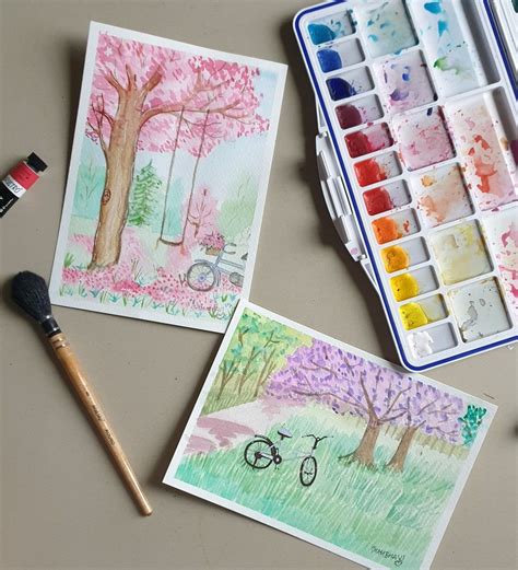 Watercolor Trees | Watercolor Art in 2020 | Watercolor art, Watercolor, Watercolor trees