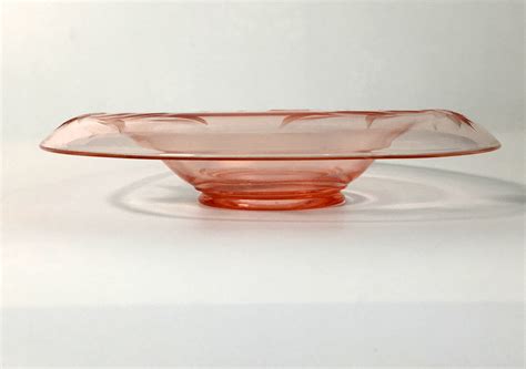vintage antique rolled edge console glass bowl pink depression glass tablescape dish flower