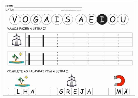 Atividades Com Vogais Pontilhadas Mestre Do Saber