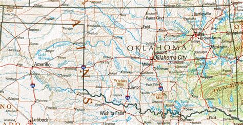 Landkarte Oklahoma Übersichtskarte Karten Und