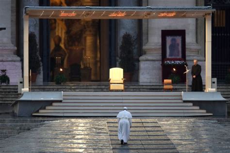 Pope Francis Prays In Empty St Peters Square In Hauntingly Moving