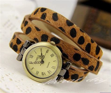 Enmex True Fur Leopard Long Strap Watch By Eternaldiy On Etsy 2559