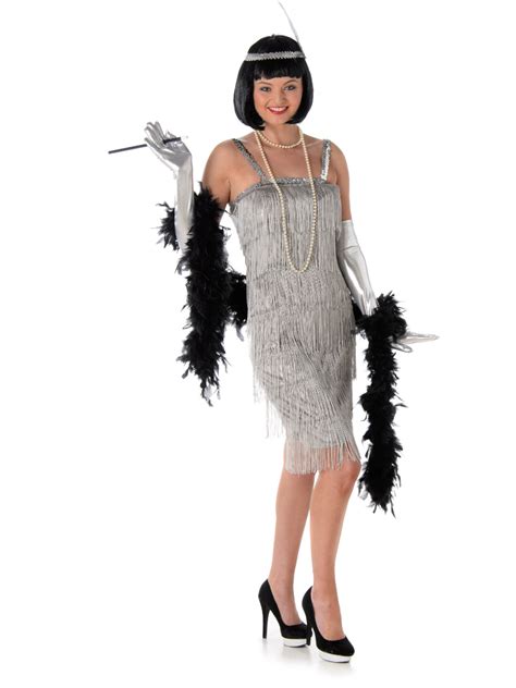 roaring 20s 1920 silver flapper dress women s costume