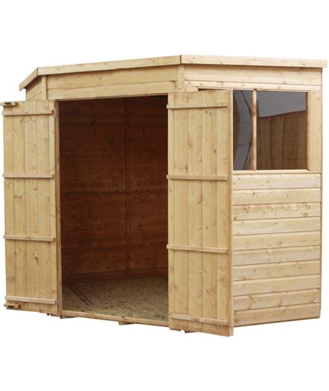 Buy Mercia Garden Shiplap Wooden Corner Shed Double Door 7 X 7ft At