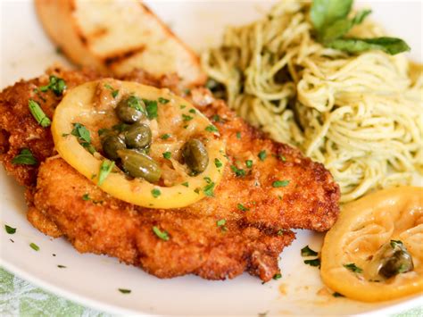 Chicken Piccata Pan Fried Breaded Chicken Cutlets With Lemon And Caper Sauce Homemade Italian