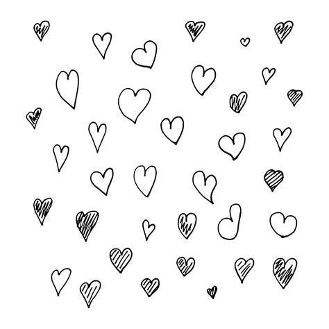 Premium Vector Doodle Hearts Illustration Hand Drawn Vector Heart Set