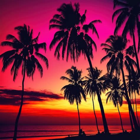 Premium Photo Beautiful Colorful Sunset On Tropical Ocean Beach With