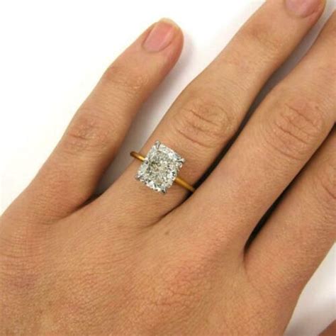 200ct Radiant Cut Moissanite Diamond Engagement Ring 14k Etsy