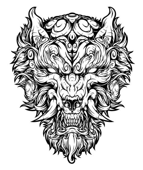 Fu Wolf On Behance Wolf Tattoo Design Werewolf Tattoo Dark Art Tattoo