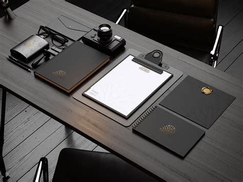 Download Free Premium Black Stationery Mockup PSD - Good Mockups