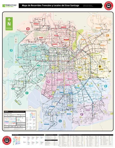 Mapa General Recorridos Del Gran Santiago Transporte Público Transporte