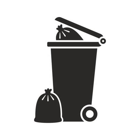 Silhouette Of A Trash Can Symbol Stock Photos Pictures And Royalty Free