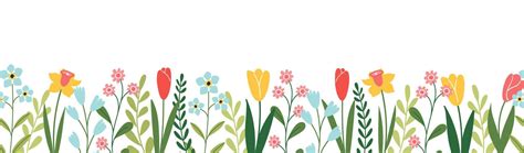 Horizontal Banner Or Floral Background Decorated Colorful Flowers And