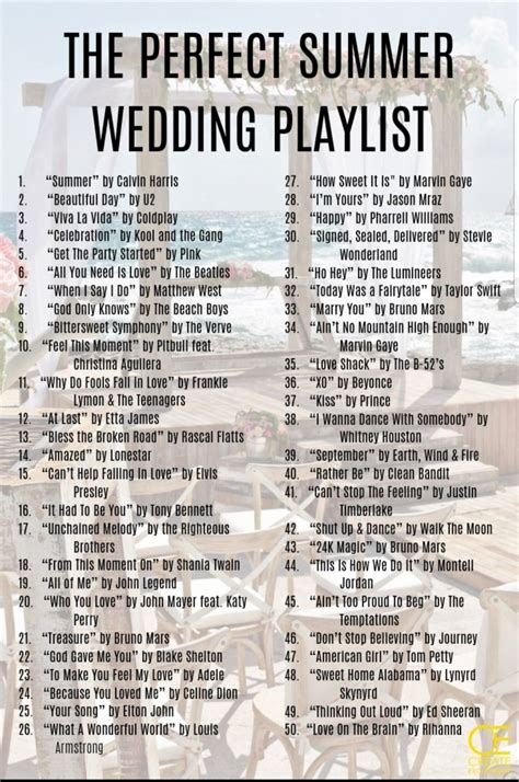 Ultimate List Of Wedding Songs Wedding Music List For Every Part Of